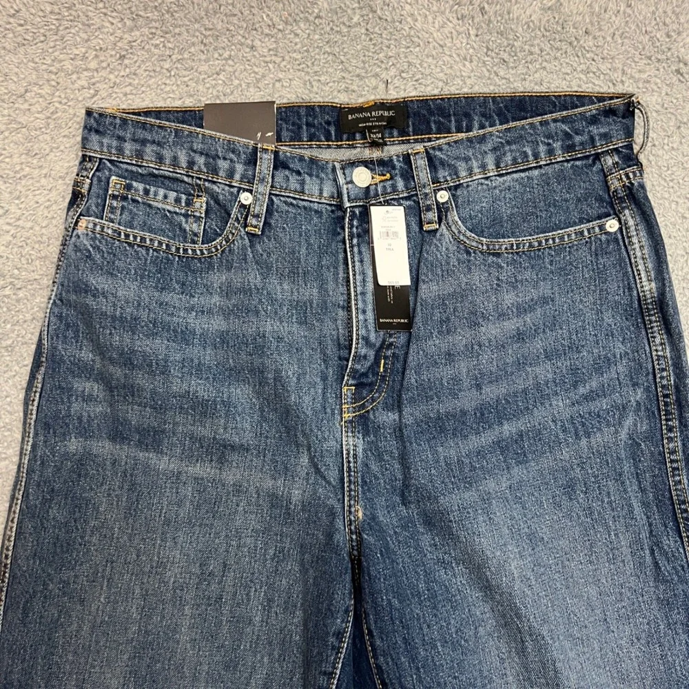Banana Republic Straight Jeans Womens 32 Tall Blue NEW High Rise Formal Office